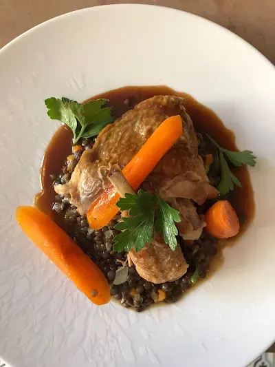poulet lentilles